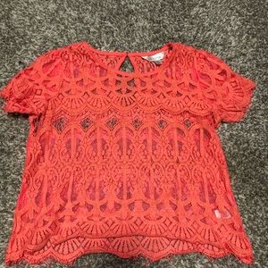 Lace pink top